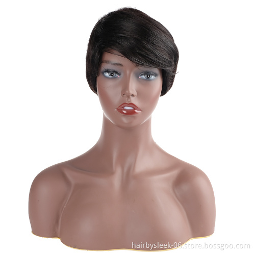 Fashionable Textured Burgundy Ultra short hair Peruvian Short Bob Wig Lace Front Closure Human hair wigs for special Elf girl